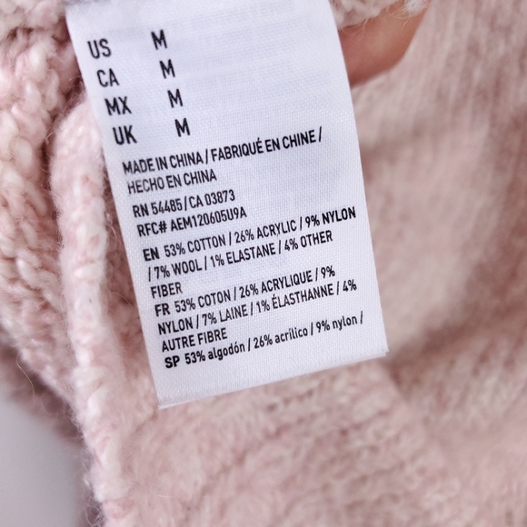 American Eagle Outfitters Pink Cotton Turtleneck Sweater - Picture 6 of 7